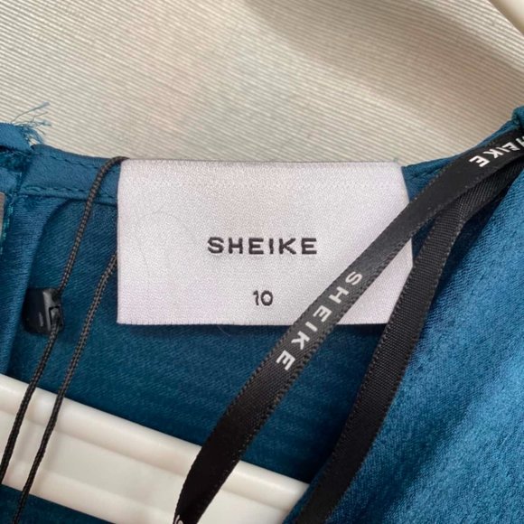 SHEIKE Eternal Tiered Formal Wedding Evening Midi Dress in Peacock NWT - Picture 9 of 14